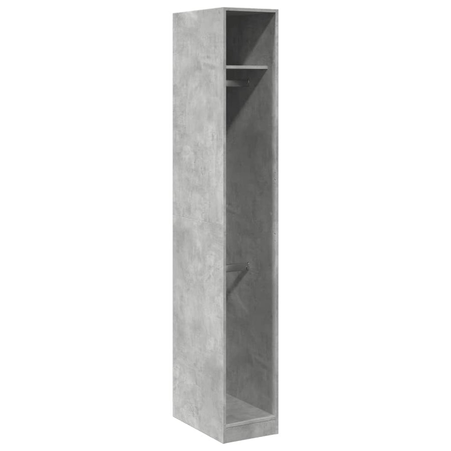 Kledingkast 30x50x200 cm bewerkt hout betongrijs