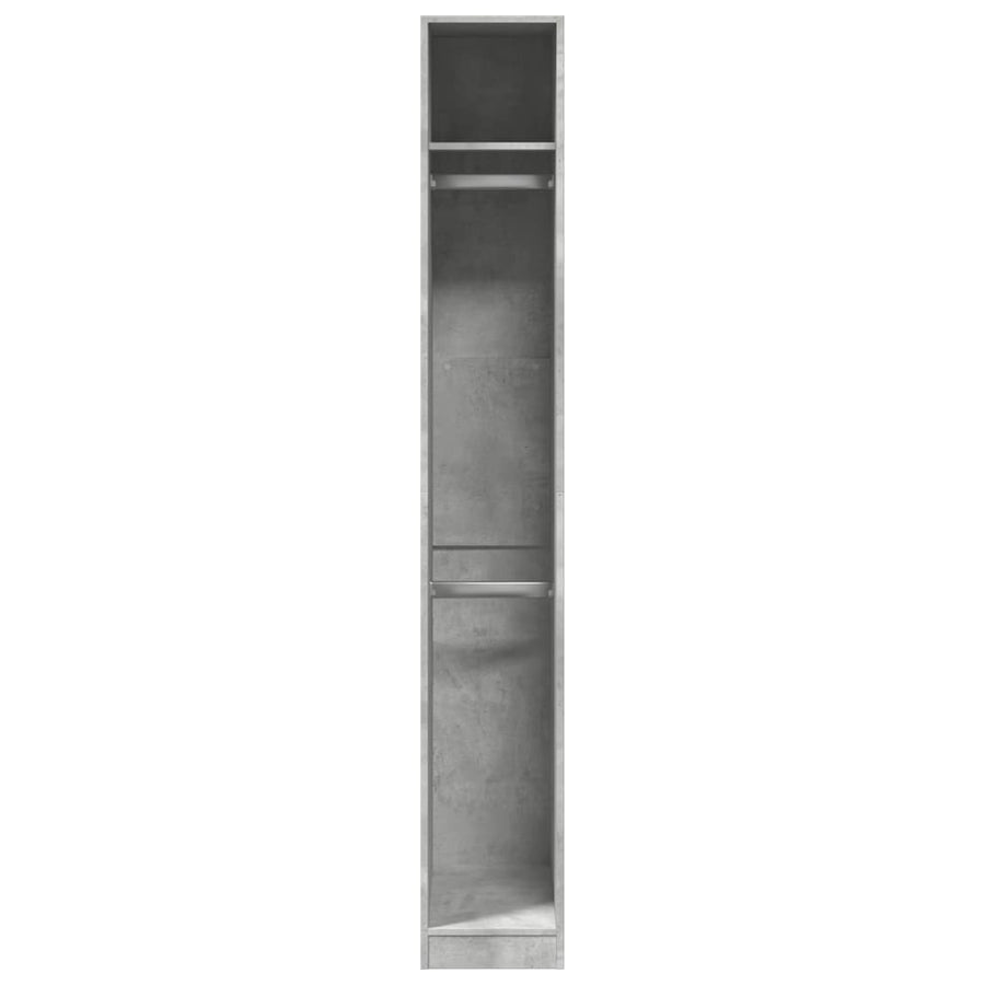 Kledingkast 30x50x200 cm bewerkt hout betongrijs