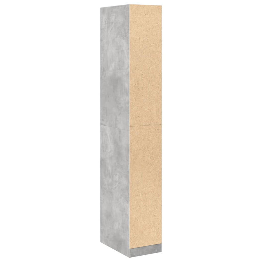 Kledingkast 30x50x200 cm bewerkt hout betongrijs