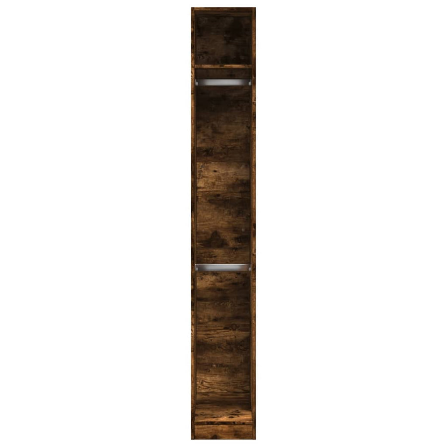 Kledingkast 30x50x200 cm bewerkt hout gerookt eikenkleurig