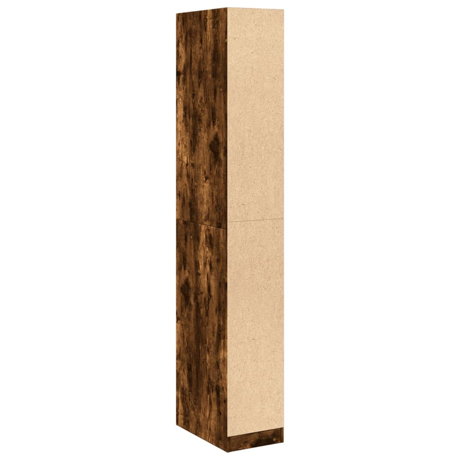 Kledingkast 30x50x200 cm bewerkt hout gerookt eikenkleurig