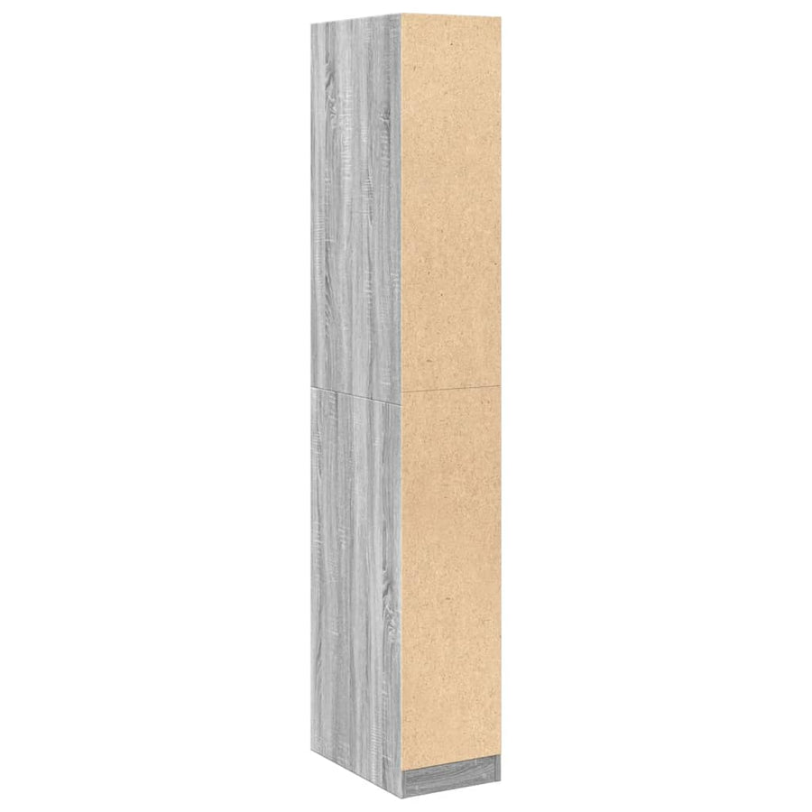 Kledingkast 30x50x200 cm bewerkt hout grijs sonoma eikenkleur