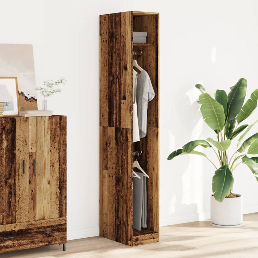 Kledingkast 30x50x200 cm bewerkt hout oud hout