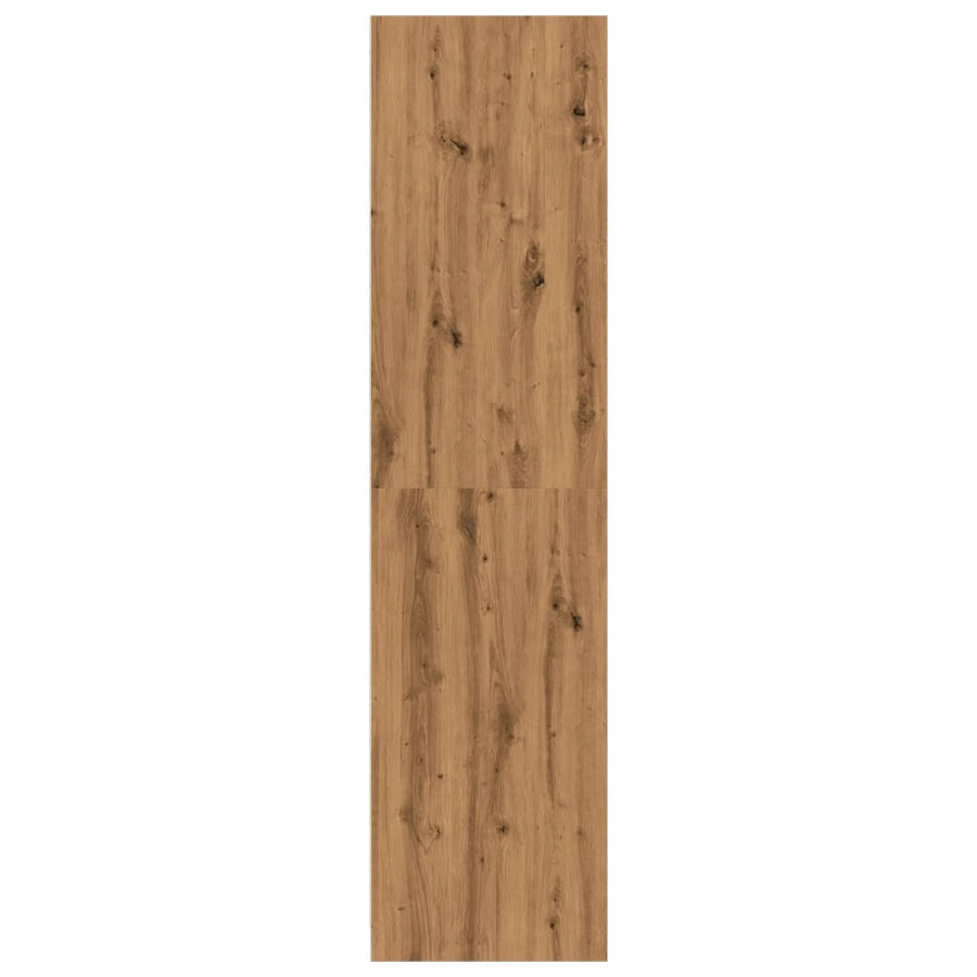 Kledingkast 30x50x200 cm bewerkt hout artisanaal eikenkleur