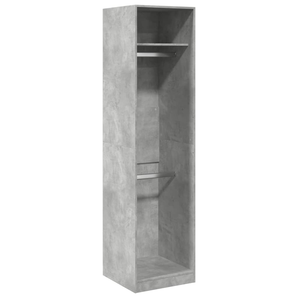 Kledingkast 50x50x200 cm bewerkt hout betongrijs