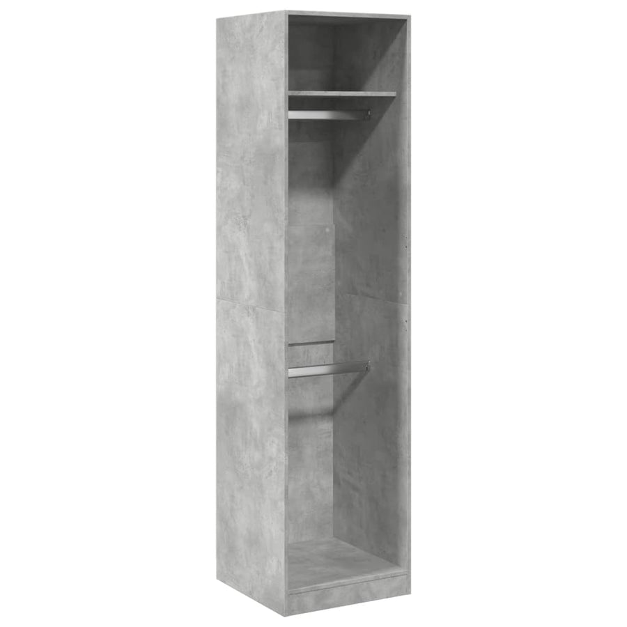 Kledingkast 50x50x200 cm bewerkt hout betongrijs