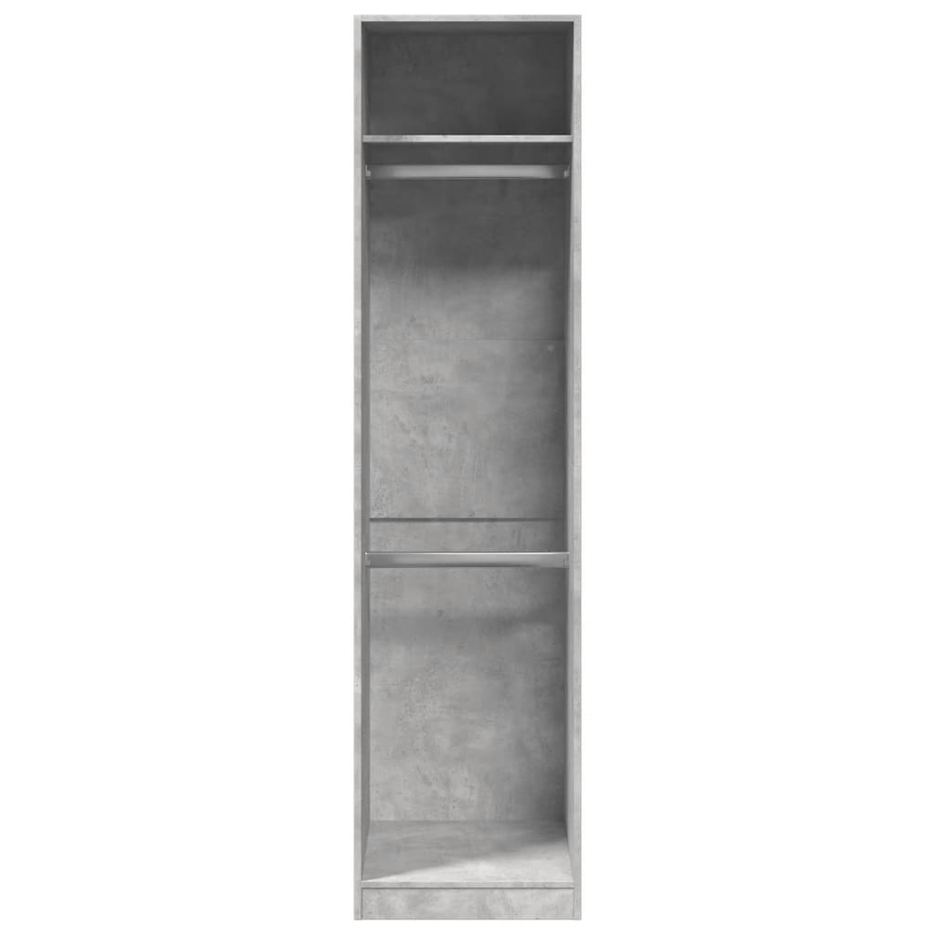 Kledingkast 50x50x200 cm bewerkt hout betongrijs