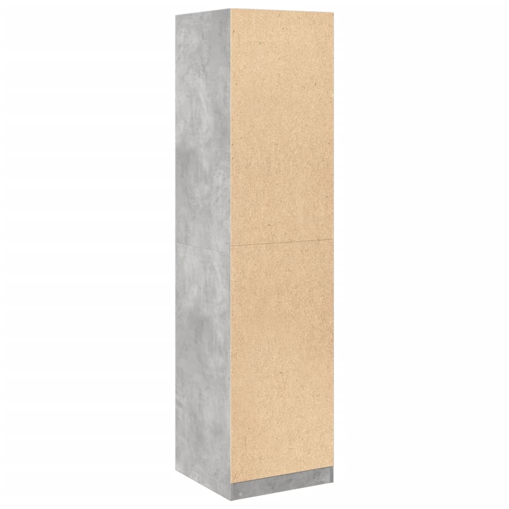 Kledingkast 50x50x200 cm bewerkt hout betongrijs