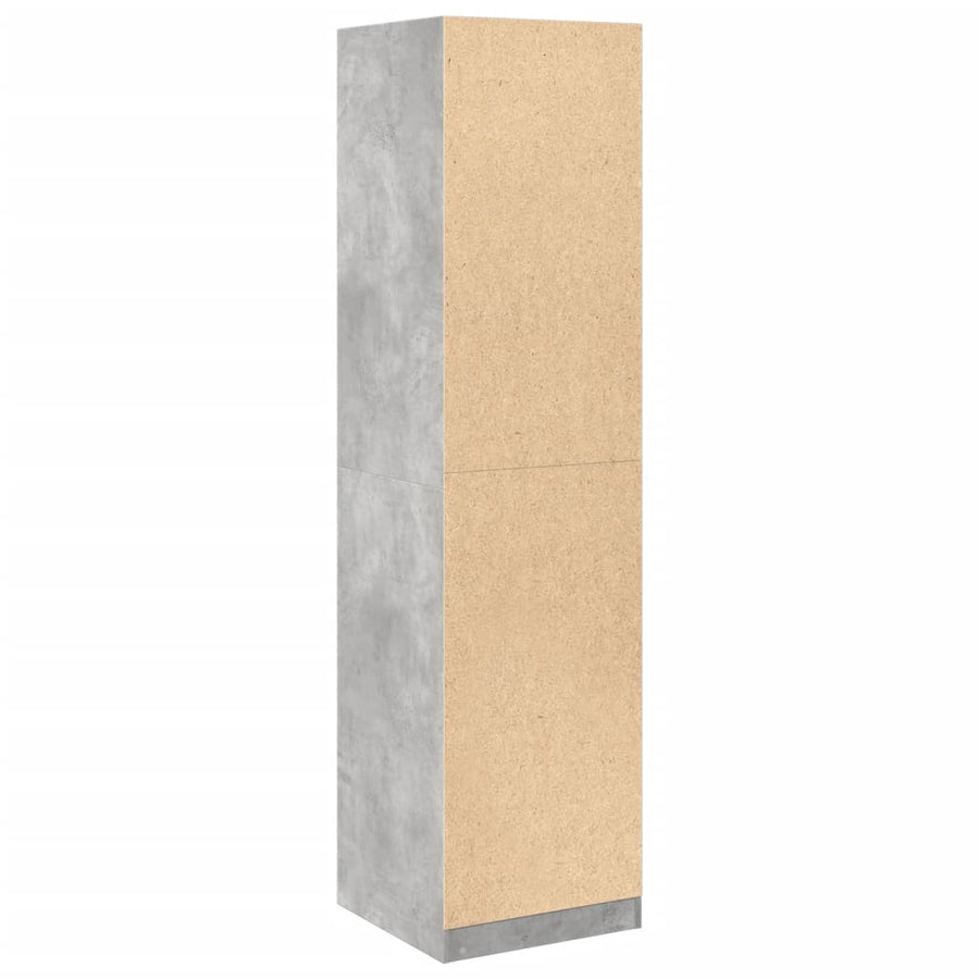Kledingkast 50x50x200 cm bewerkt hout betongrijs