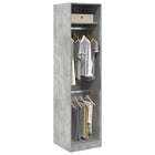 Wardrobe 50x50x200 cm processed wood concrete grey