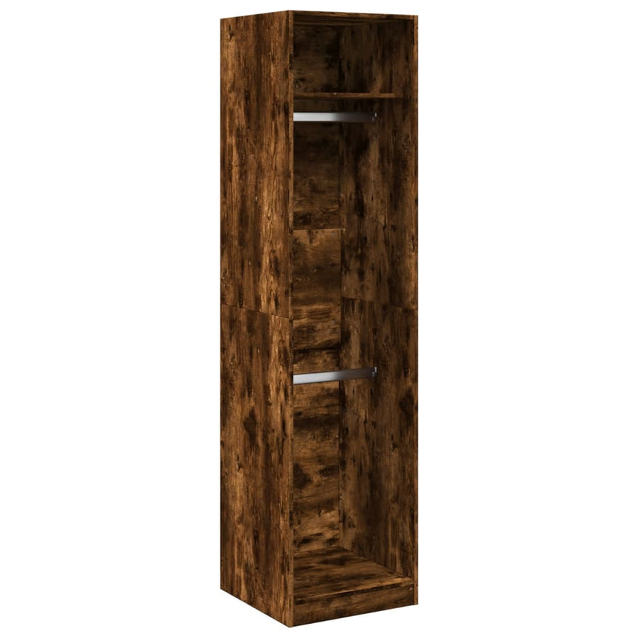 Kledingkast 50x50x200 cm bewerkt hout gerookt eikenkleurig