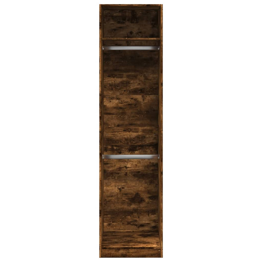 Kledingkast 50x50x200 cm bewerkt hout gerookt eikenkleurig
