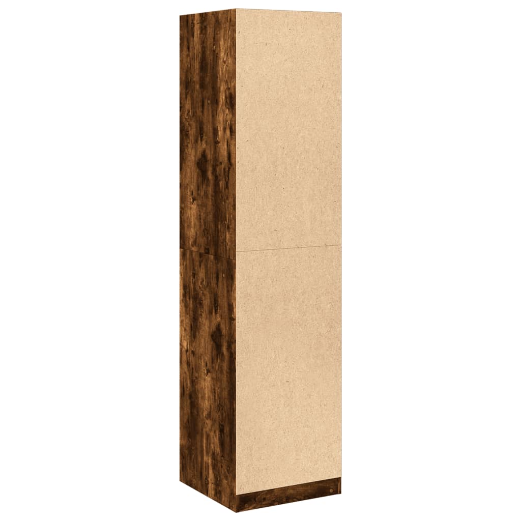Kledingkast 50x50x200 cm bewerkt hout gerookt eikenkleurig