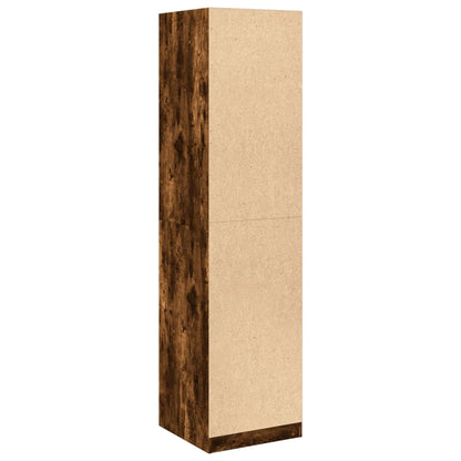 Kledingkast 50x50x200 cm bewerkt hout gerookt eikenkleurig