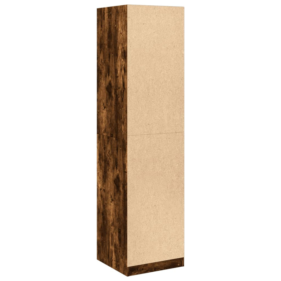 Kledingkast 50x50x200 cm bewerkt hout gerookt eikenkleurig