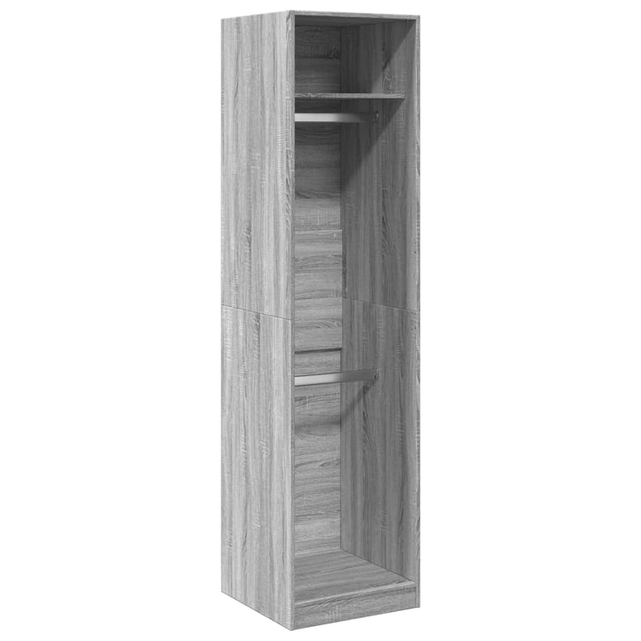 Kledingkast 50x50x200 cm bewerkt hout grijs sonoma