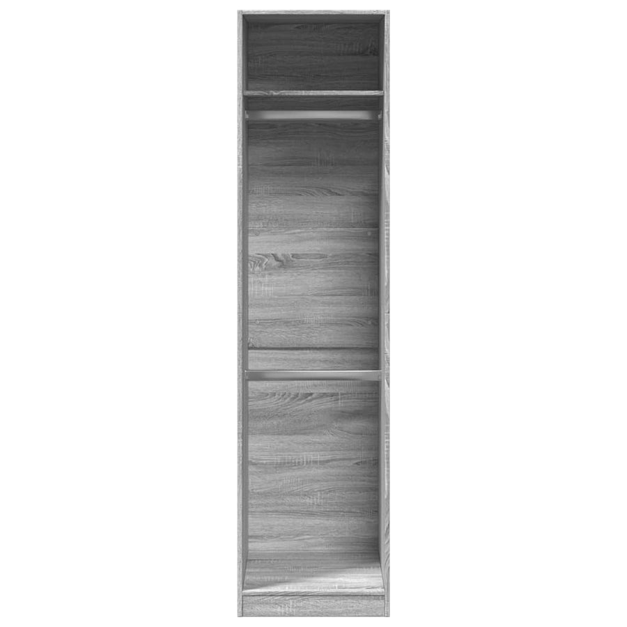 Kledingkast 50x50x200 cm bewerkt hout grijs sonoma