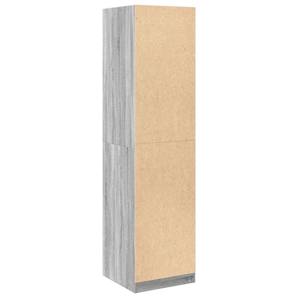 Kledingkast 50x50x200 cm bewerkt hout grijs sonoma