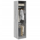Wardrobe 50x50x200 cm engineered wood grey sonoma