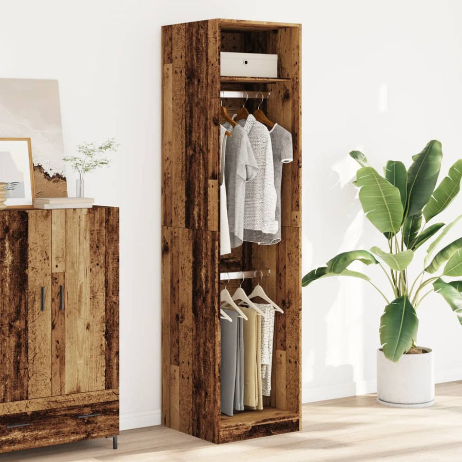 Kledingkast 50x50x200 cm bewerkt hout oud hout