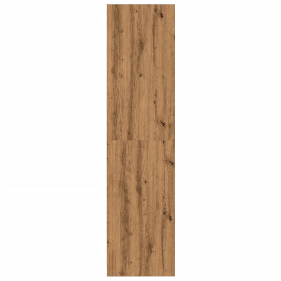 Kledingkast 50x50x200 cm bewerkt hout artisanaal eikenkleurig