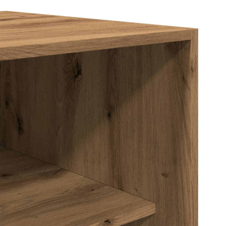Kledingkast 50x50x200 cm bewerkt hout artisanaal eikenkleurig