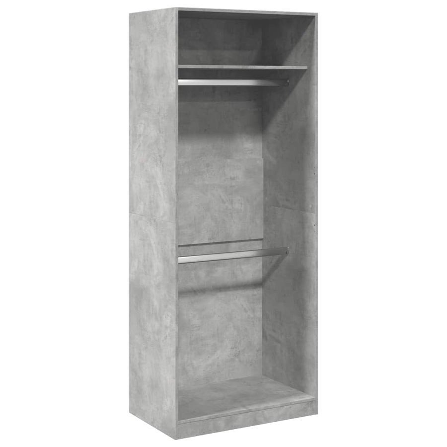 Kledingkast 80x50x200 cm bewerkt hout betongrijs