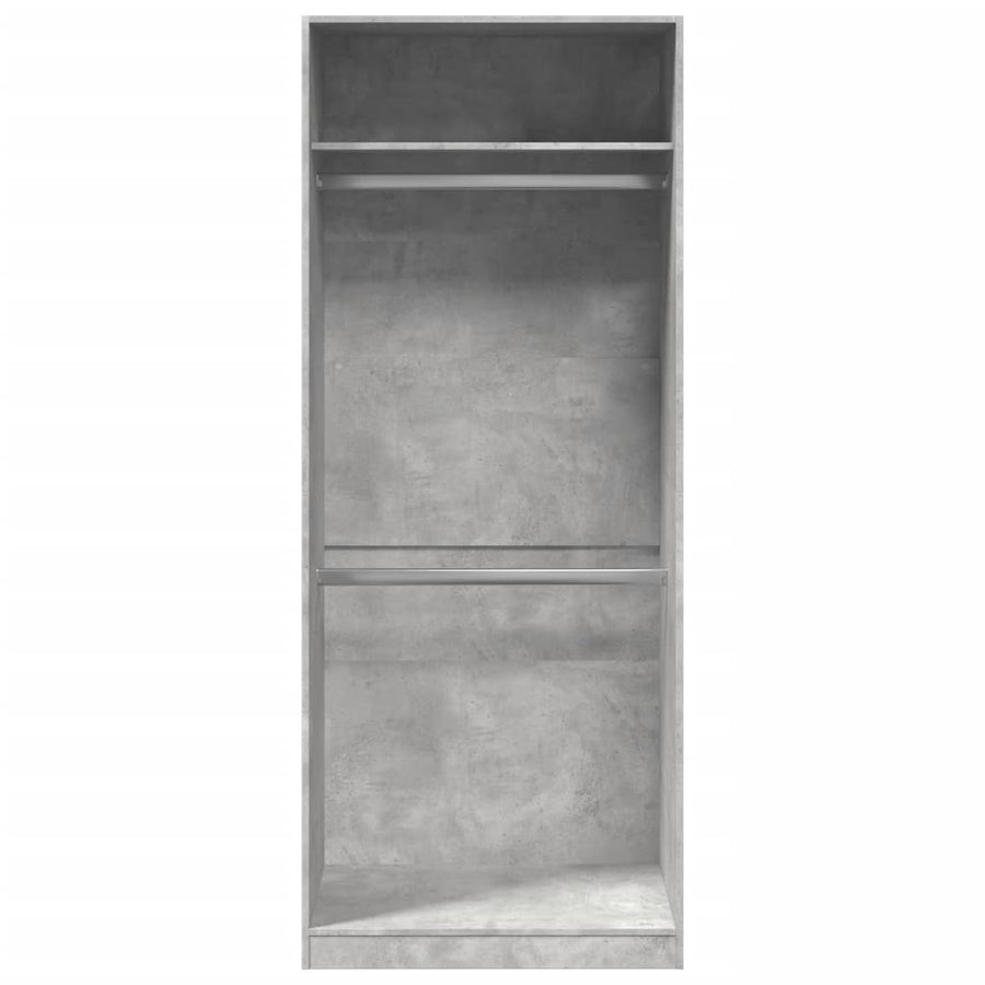 Kledingkast 80x50x200 cm bewerkt hout betongrijs