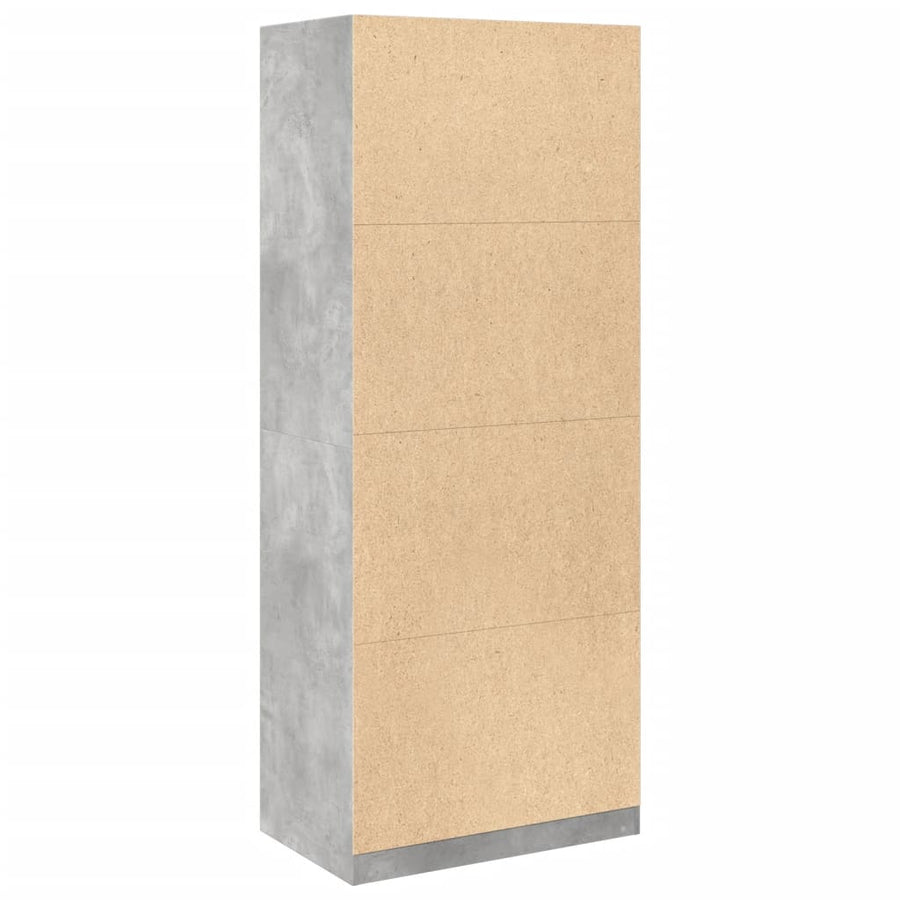 Kledingkast 80x50x200 cm bewerkt hout betongrijs