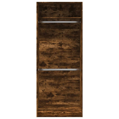 Kledingkast 80x50x200 cm bewerkt hout gerookt eikenkleurig