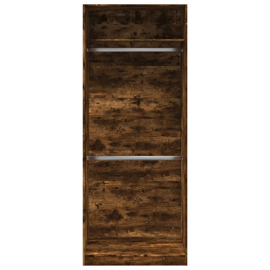Kledingkast 80x50x200 cm bewerkt hout gerookt eikenkleurig
