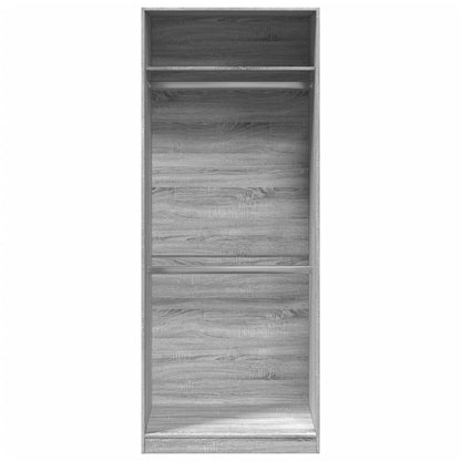 Kledingkast 80x50x200 cm bewerkt hout grijs sonoma eikenkleur