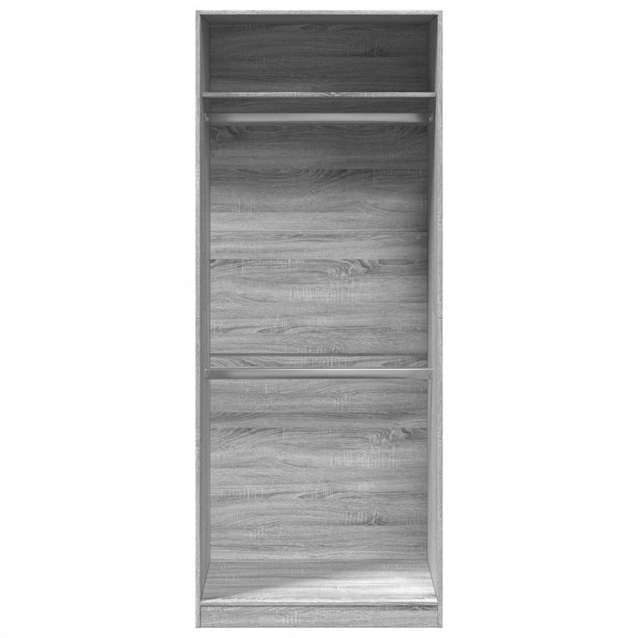 Kledingkast 80x50x200 cm bewerkt hout grijs sonoma eikenkleur