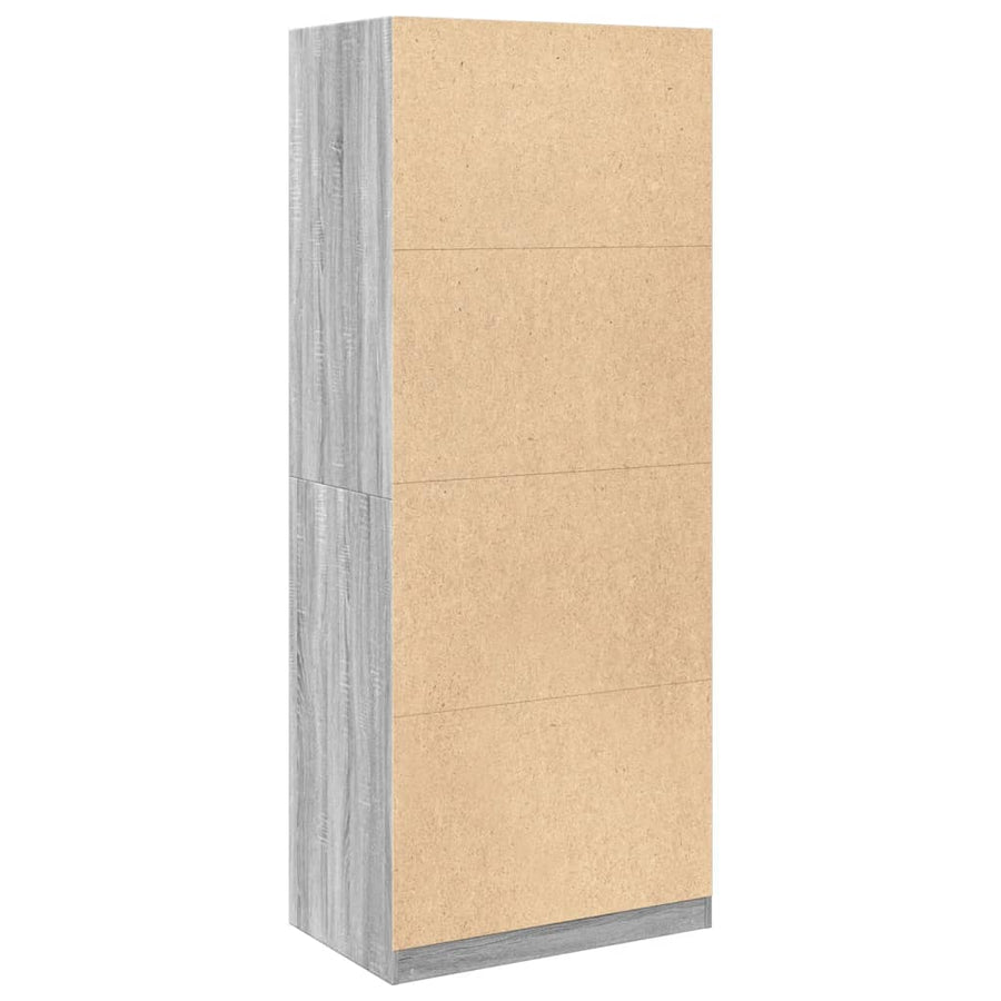 Kledingkast 80x50x200 cm bewerkt hout grijs sonoma eikenkleur