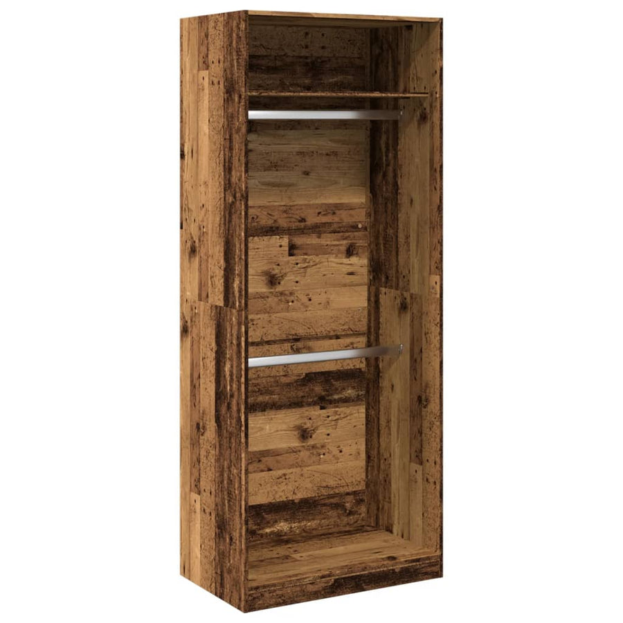 Kledingkast 80x50x200 cm bewerkt hout oud hout