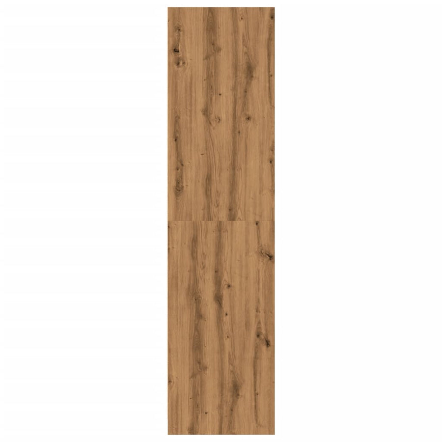 Kledingkast 80x50x200 cm bewerkt hout artisanaal eikenkleur
