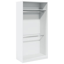 Kledingkast 100x50x200 cm bewerkt hout wit