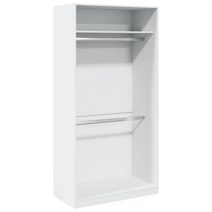 Kledingkast 100x50x200 cm bewerkt hout wit