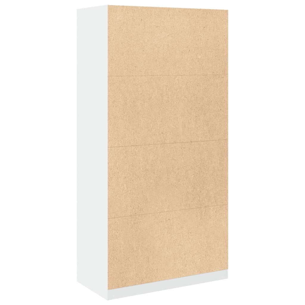 Kledingkast 100x50x200 cm bewerkt hout wit