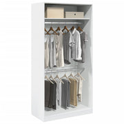 Wardrobe 100x50x200 cm engineered wood white