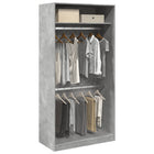 Wardrobe 100x50x200 cm treated wood concrete grey