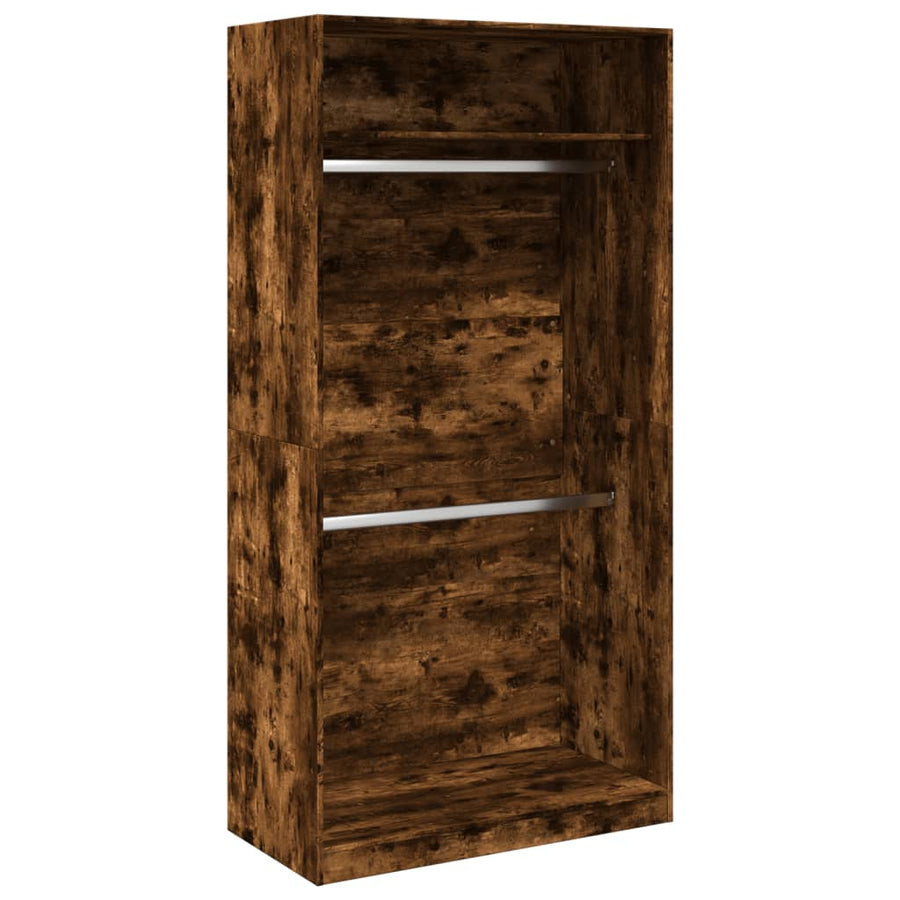 Kledingkast 100x50x200 cm bewerkt hout gerookt eikenkleurig