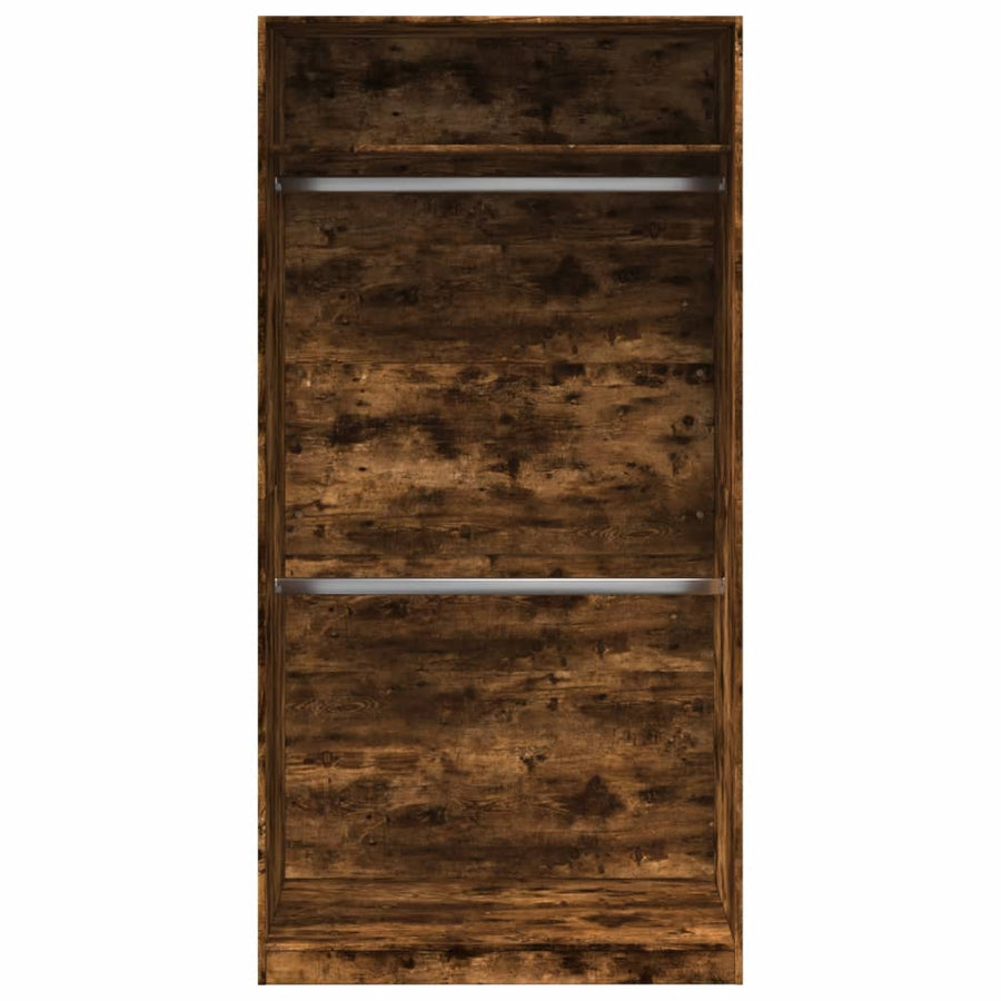 Kledingkast 100x50x200 cm bewerkt hout gerookt eikenkleurig