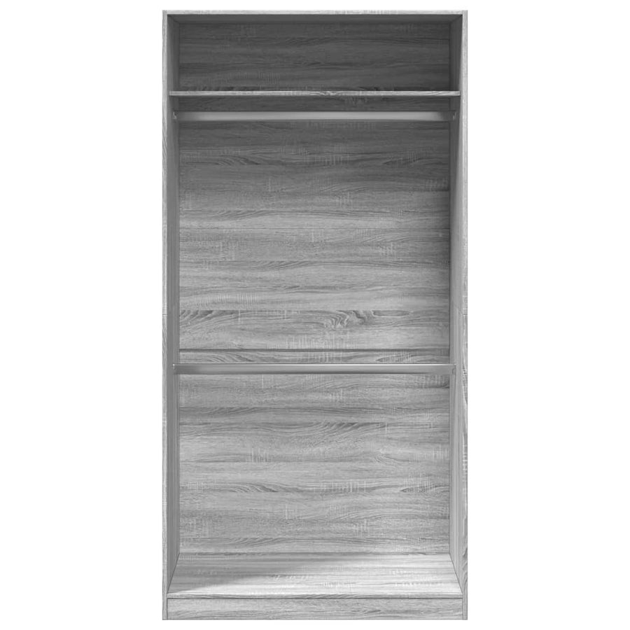Kledingkast 100x50x200 cm bewerkt hout grijs sonoma eikenkleur