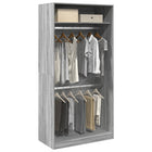 Wardrobe 100x50x200 cm engineered wood grey Sonoma oak colour