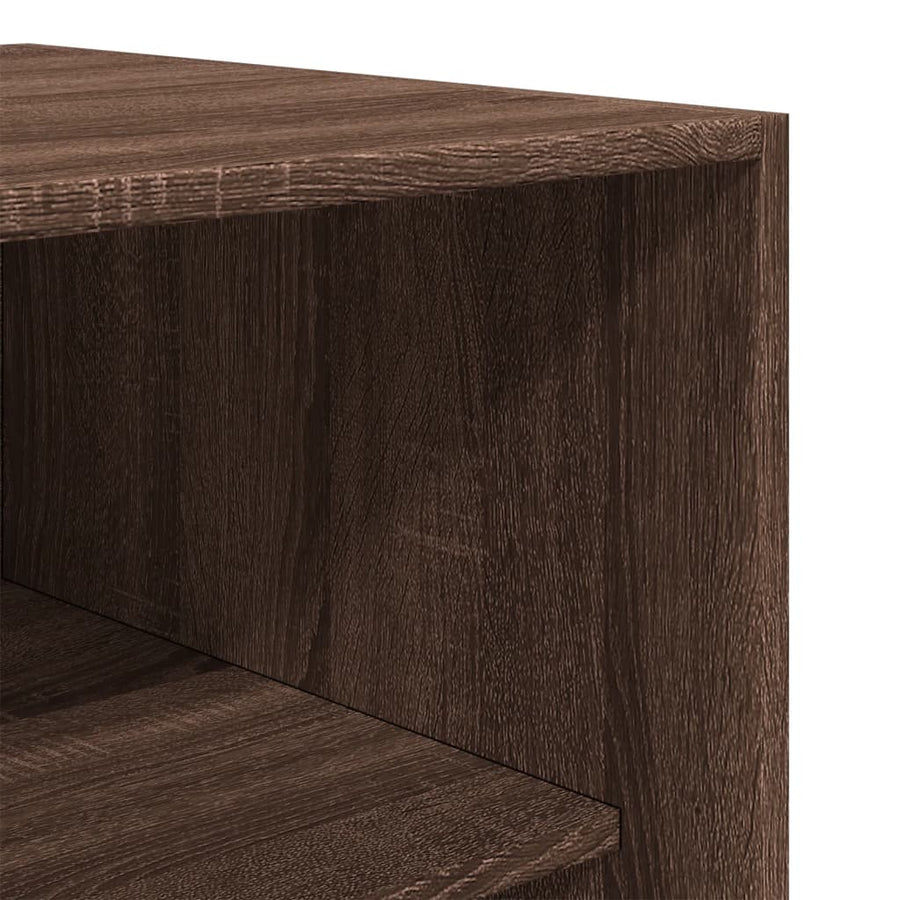 Kledingkast 100x50x200 cm bewerkt hout bruin eikenkleur