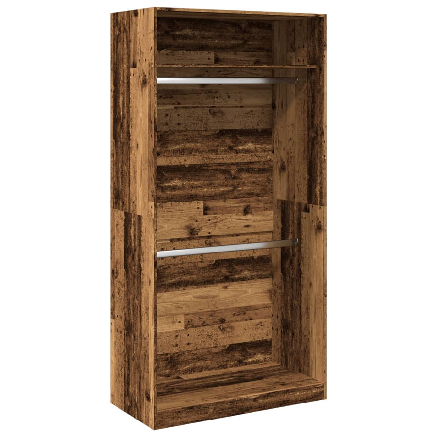 Kledingkast 100x50x200 cm bewerkt hout oud hout