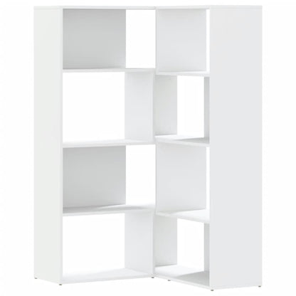 Boekenkast 4-laags hoek 85x85x140 cm bewerkt hout wit