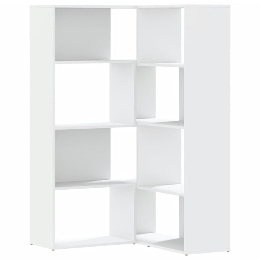 Boekenkast 4-laags hoek 85x85x140 cm bewerkt hout wit