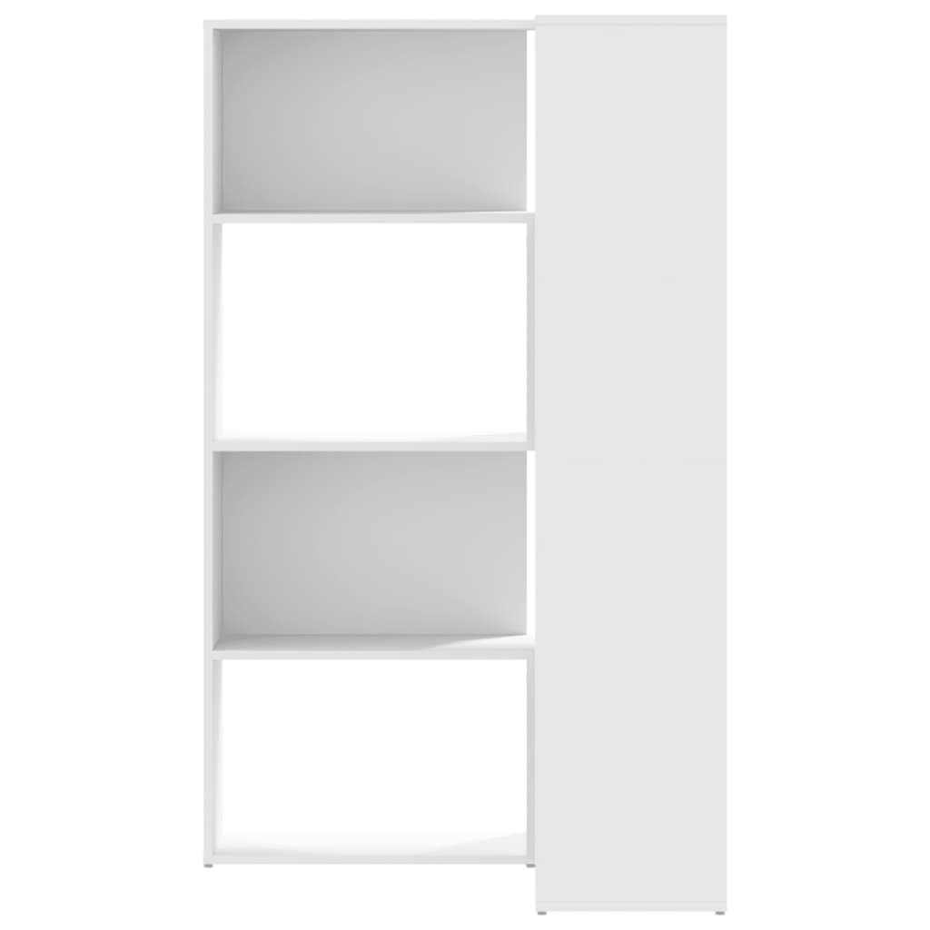 Boekenkast 4-laags hoek 85x85x140 cm bewerkt hout wit